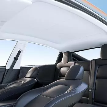 Для Tesla Y 2021-2024 Новое обновление Ice Cloth Пряжка Солнцезащитные шторы Стеклянная крыша Солнцезащитный козырек Передний задний люк на крыше Skylight