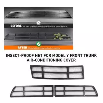 для Tesla Y 2024-2024 Сетка от насекомых Решетка переднего багажника Кондиционер Чистый чехол Аксессуары Воздухозаборник Автомобиль Y0S9