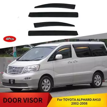 Для TOYOTA ALPHARD AH10 2002-2008 оконные дождевики аксессуары боковые хромированные оконные накладки автомобильные чехлы водонепроницаемые укрытия чёрный