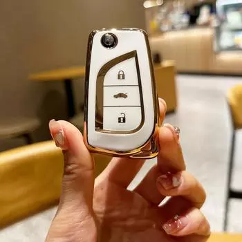 Для Toyota Auris Corolla Avensis Verso Yaris Aygo Scion TC IM Camry RAV4 Forturner Hilux TPU автомобильный откидной чехол для ключей