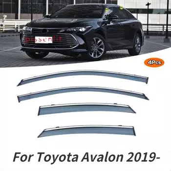 Для Toyota Avalon 2019- Оконные дождевики Аксессуары Prime Vehicle Cover Отделка Хром Дефлекторы Козырьки Дождевые Шторы Вентвизор чёрный