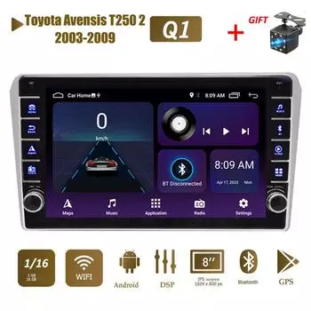Для Toyota Avensis T250 2 2003-2009 с кнопкой Android автомобильный радиоприемник мультимедийный плеер навигация стерео GPS 2 Din 1 + 16 ГБ 1+16GB