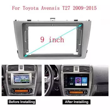 Для Toyota Avensis T27 2009-2015(9 ДЮЙМОВ)Автомобильный радиоприемник, Android GPS, MP5, стереоплеер, 2Din, панель головного устройства, рамка приборной панели, установка белый