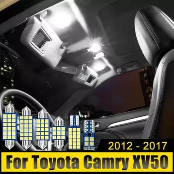Для Toyota Camry 50 XV50 2012 2013 2014 2015 2016 2017 7 шт. светодиодные лампы для чтения в салоне автомобиля, подсветка зеркала, лампочки багажника белый
