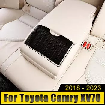 Для Toyota Camry 70 XV70 2018-2024 2024 2024 Нержавеющая сталь автомобильное сиденье задний ряд держатель стакана воды крышка рамка панель чехол наклейка чёрный
