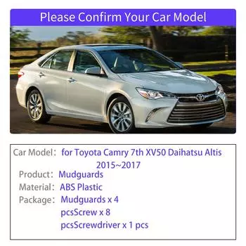 для Toyota Camry 7th XV50 Daihatsu Altis 2015~2017 Брызговики Расширители крыльев Брызговик Защита от брызг Спойлер Автомобильные аксессуары