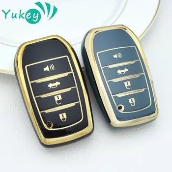 Для Toyota Camry Highlander Corolla Crown Prado GR 86 Reiz 2015 2016 аксессуары 4 кнопки TPU автомобильный ключ чехол сумка оболочка чёрный