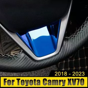 Для Toyota Camry XV70 2018-2024 2024 2024 Нержавеющая сталь рулевое колесо автомобиля кнопки панель отделка чехол крышка наклейки аксессуары