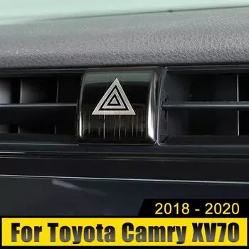 Для Toyota Camry XV70 70 2018 2019 2020 нержавеющая сталь салон автомобиля аварийный свет лампа выключатель предупреждающая кнопка отделка крышка наклейки чёрный