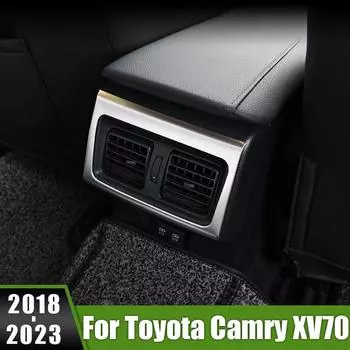 Для Toyota Camry XV70 70 2018-2022 2023 задний подлокотник из нержавеющей стали, кондиционер, вентиляционное отверстие, рамка, накладка