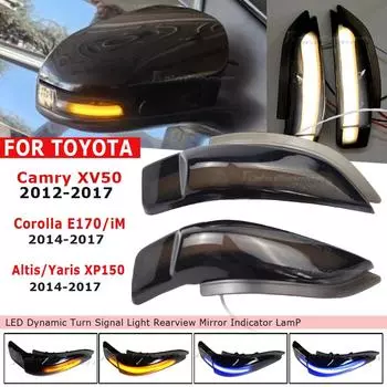 Для Toyota Corolla Camry Prius Vios Yaris Venza Avalon Altis светодиодный динамический указатель поворота, индикаторная лампа зеркала заднего вида жёлтый