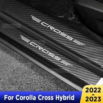 Для Toyota Corolla CROSS, наклейка на порог автомобиля, защитная пленка, украшение, 2022, водонепроницаемая полоса для порога, пыльник Outside 4pcs