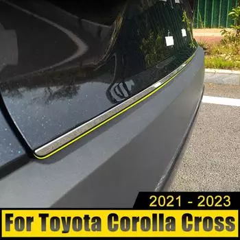 Для Toyota Corolla Cross XG10 2021 2022 2023 гибридный автомобиль из нержавеющей стали задний багажник задняя дверь полоса крышка отделка полоса наклейка серебряный