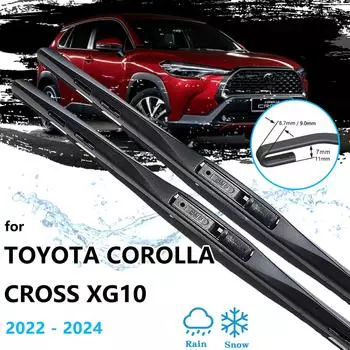 Для Toyota Corolla Cross XG10 2022 2023 2024 щетки переднего стеклоочистителя, щетки для лобового стекла, резиновая чистка окон, UJ крючок Style A