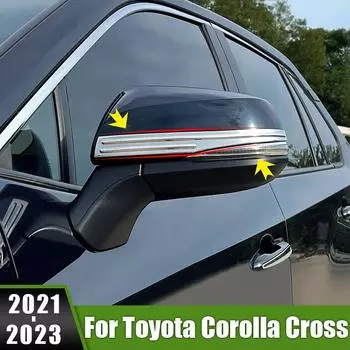Для Toyota Corolla Cross XG10 2022 2023 гибридная нержавеющая автомобильная накладка на зеркало заднего вида, противоударная литая полоса серебряный