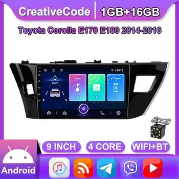 Для Toyota Corolla E170 E180 2014-2016 Carplay Android автомобильный радиоприемник GPS-навигация 2din 1 + 16 ГБ 1+16GB