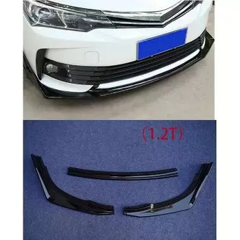 Для Toyota Corolla передний бампер, спойлер, аксессуары 2017 2018, передний диффузор, сплиттер, ПП, стиль из углеродного волокна black matt