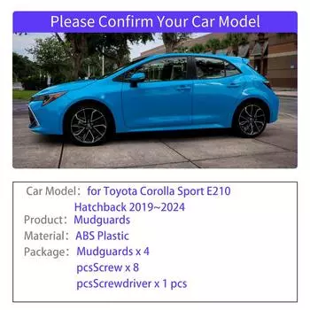 для Toyota Corolla Sport E210 Hatchback 2019~2024 Брызговики, расширители крыльев, брызговик, щиток, спойлер, автомобильные аксессуары