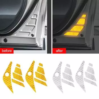 Для Toyota Harrier 2024 светоотражающая наклейка на дверь автомобиля предупреждающая наклейка на дверь автомобиля открытая светоотражающая декоративная наклейка серебряный