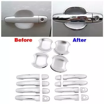 Для Toyota Highlander 2001-2007 хромированная отделка дверной ручки и крышка дверной чаши, украшение для автомобиля 2002 2003 2004 2005 2006