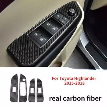Для Toyota Highlander 2015-2018 Аксессуары для салона автомобиля Карбоновые окна Панель управления Рулевая центральная консоль Комплект наклеек