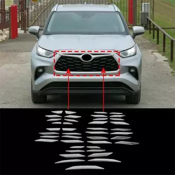 Для Toyota Highlander 2020-2022 Хромированная Нержавеющая Накладка Декоративная Накладка Решетки Переднего Бампера