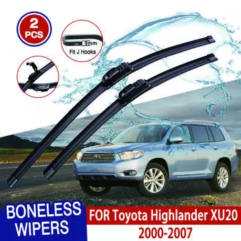Для Toyota Highlander XU20 2000-2007 автомобильный стеклоочиститель U-образный мягкий резиновый бескаркасный без кронштейна автомобильные дворники 22 +19