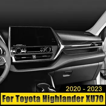 Для Toyota Highlander XU70 2020-2024 2024 Гибридный автомобильный воздухозаборник ABS Декоративная рамка Приборная панель Отверстие для кондиционирования Наклейки на полоску