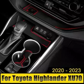Для Toyota Highlander XU70 2020-2024 2024 Kluger коврик для дверного паза чашка противоскользящий коврик для дверного паза подстаканник нескользящая накладка аксессуары красный