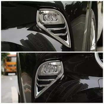 Для Toyota Highlander XU70 2022 передняя противотуманная фара из углеродного волокна, крышка лампы, накладка, декоративная рамка для противотуманной фары, хромированный цвет чёрный