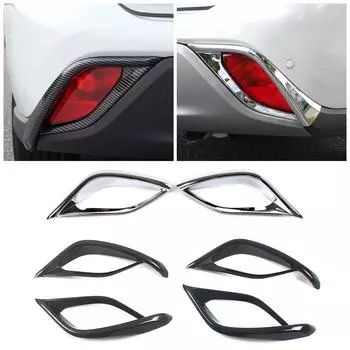 Для Toyota Highlander XU70 2024 года карбоновое волокно, цвет, изменение, хром, задняя противотуманная фара, крышка, отделка, рамка для противотуманных фар, декоративная рамка