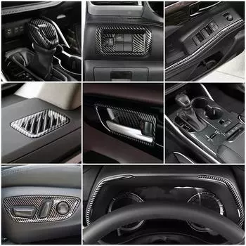 Для Toyota Highlander XU70 2024 года выпуска, аксессуары для салона автомобиля, молдинги, стильная центральная часть управления, отделка из углеродного волокна