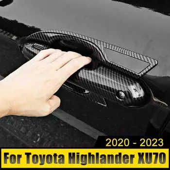 Для Toyota Highlander XU70 Kluger 2020-2024 2024 Гибридный карбоновый автомобиль Боковая дверная ручка Крышка дверной чаши Наклейки Аксессуары