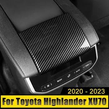 Для Toyota Highlander XU70 Kluger 2020 2024 2024 2024 Гибридный ABS карбоновый автомобильный центральный пульт управления подлокотник коробка отделка подлокотник коробка крышка