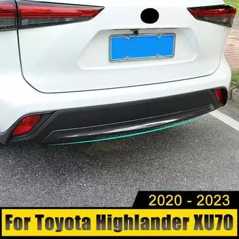 Для Toyota Highlander XU70 Kluger 2020 2024 2024 2024 Гибридный карбоновый автомобиль Задний бампер Накладка Накладки Рамка Наклейка Аксессуары серебряный