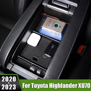 Для Toyota Highlander XU70 Kluger 2022 2023 гибридный автомобильный подлокотник, ящик для хранения, центральная консоль, органайзер, контейнеры A