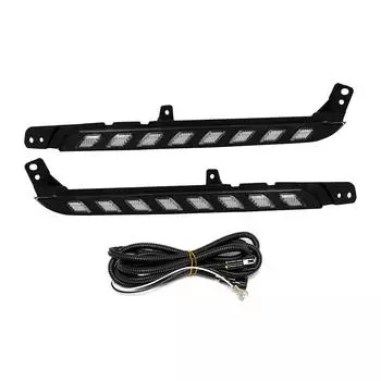 Для Toyota Hilux Revo 2020 2021 автомобильные светодиодные дневные ходовые огни DRL двухцветные фары указателя поворота с проводом 12 В водонепроницаемые