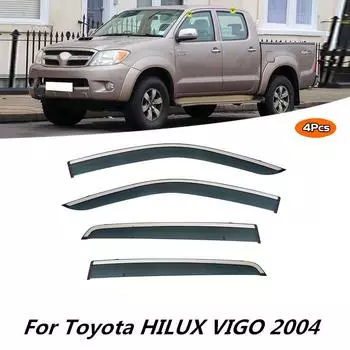 Для Toyota HILUX VIGO 2004 Защитный козырек Внешняя отделка Хромированные аксессуары Дефлекторы Козырьки Защитный козырек от дождя Дверные вентиляционные решетки Вентиляционный козырек