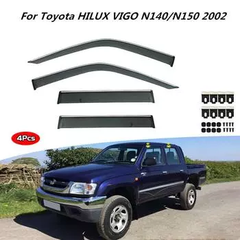 Для Toyota HILUX VIGO N140/N150 2002 Боковая хромированная отделка окон Аксессуары Козырьки Дождевик Дверной козырек Вентиляционные шторки Вентиляционный козырек
