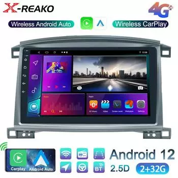 для Toyota LAND CRUISER 100 2002-2007 Автомобильный мультимедиа GPS 2din Беспроводной CarPlay Android 12 Авто Радио 8 core 4GB+64GB