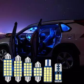 Для Toyota Land Cruiser 200 LC200 2008-2019 19 шт. 12 В светодиодные лампы для автомобиля, лампы для чтения в салоне, зеркальце, багажнике, аксессуары