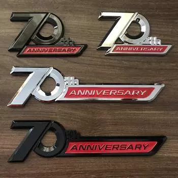 Для Toyota Land Cruiser LC120 LC150 LC200 LC300 2 шт./лот 70-летие 3D хромированная боковая эмблема значок багажника наклейка украшение Model A Black