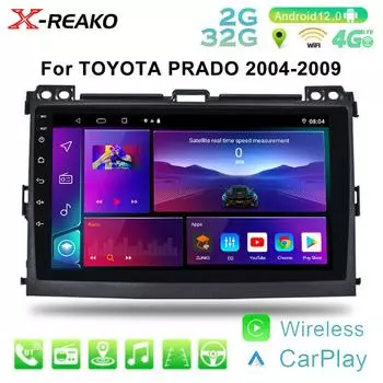 Для Toyota Land Cruiser Prado автомобильный радиоприемник Android мультимедийный проигрыватель 4G 8Core 2+32GB GPS навигация Carplay экран автоматическое интеллектуальное стерео 8 core 2GB+32GB