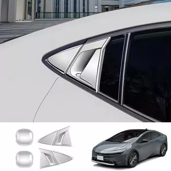 Для Toyota Prius 60 Series 2023 2024 ABS черный карбоновый каркас ручки задней двери задний треугольник отделка внешние аксессуары