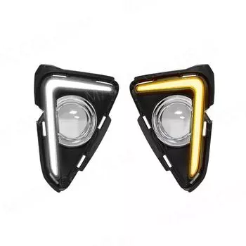 Для Toyota RAV4 2016 2017 2018 DRL дневные ходовые огни поворотный сигнал противотуманная фара рамка хромированная отделка автомобильные аксессуары белый желтый