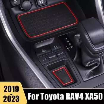 Для Toyota RAV4 2022 2023 RAV 4 XA50 гибридный противоскользящий коврик для ворот и чашек, дверной нескользящий коврик для интерьера красный