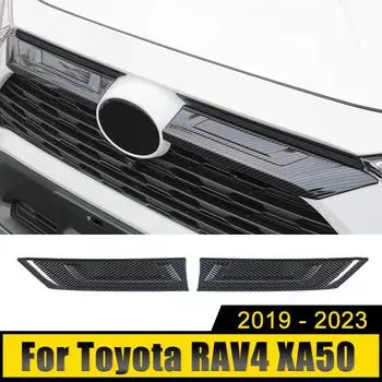 Для Toyota RAV4-2022 2023 XA50 ABS передняя верхняя решетка автомобиля, молдинг, отделка, наклейки, модификация крышки серебряный