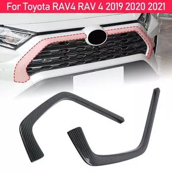 Для Toyota RAV4 RAV 4 2019 2020 2024 автомобильные аксессуары передний бампер декоративная накладка стильная решетка отделка полосы решетка протектор серебряный
