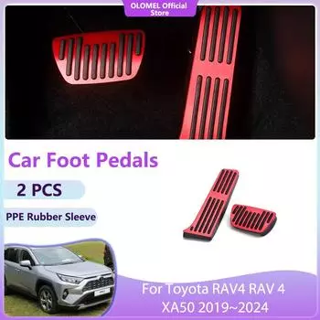 Для Toyota RAV4 RAV 4 XA50 2019~2024 автомобильные педали тормоза подставка для педали газа крышка акселератора без сверления литой лоток накладка аксессуары чёрный