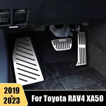 Для Toyota RAV4 RAV 4 XA50 MK5 2022 Автомобильные педали Крышка топливного тормоза Подставка для ног Накладки Пластина Авто Интерьер Footrest Silver